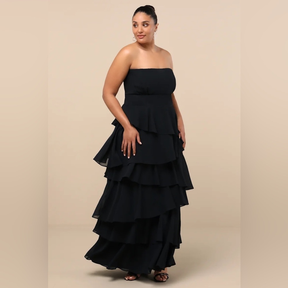 Lulus Gorgeous Essence Black Strapless Tiered Maxi Dress - Picture 5 of 12